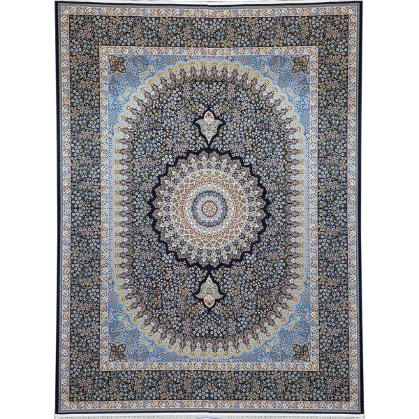 فرش 1200 شانه کلاسیک کد 6141 رنگ سرمه ای
