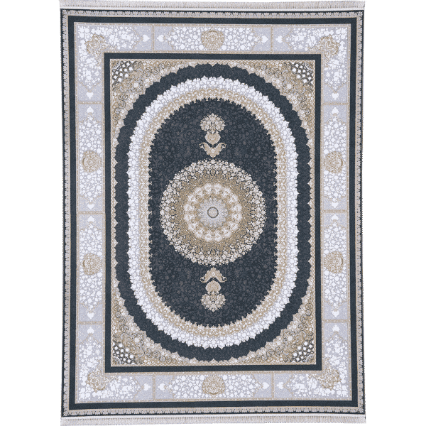 فرش 1200 شانه طلاکوب کد 9704 رنگ دلفینی
