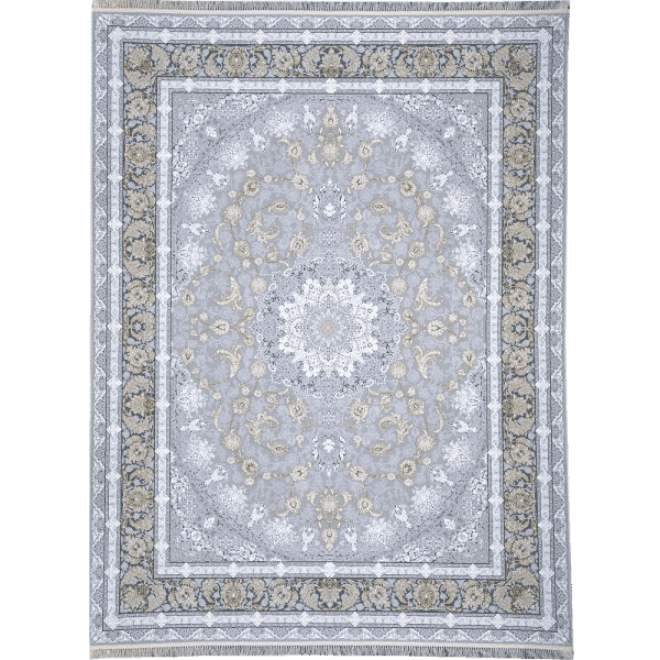 فرش 1200 شانه طلاکوب کد 9724 رنگ نقره ای