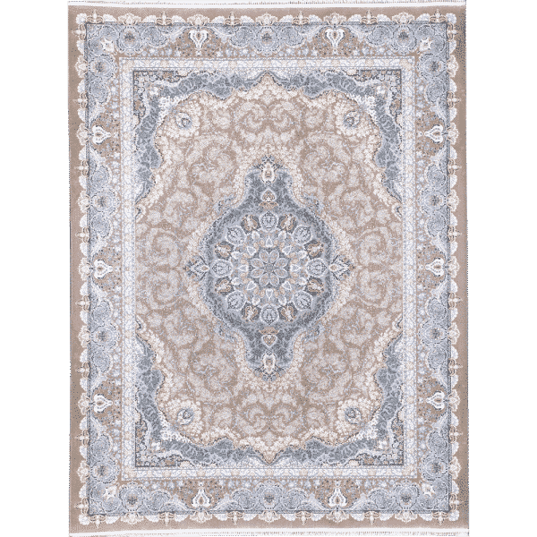 فرش 1200 شانه طلاکوب طرح آیدا رنگ نسکافه ای