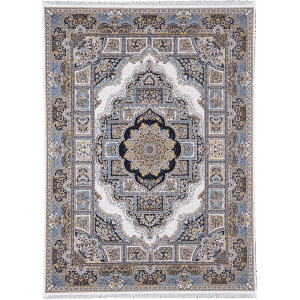 فرش 1200 شانه کلاسیک طرح حوض رنگ کرم