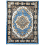 فرش 1200 شانه کلاسیک طرح میلان رنگ آبی