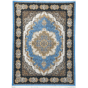 فرش 1200 شانه کلاسیک طرح میلان رنگ آبی